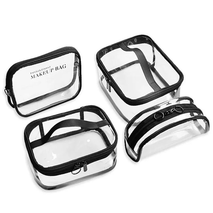 Trousse maquillage transparente multi-usages élégante