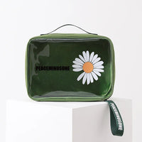 Sac de voyage transparent jaune mode floral - modèle Green L - TransparenceSac.com