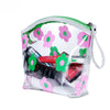 Trousse transparente fleurs colorées