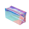 Trousse de maquillage iridescente transparente