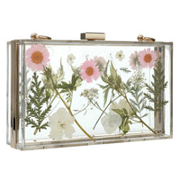Sac bandoulière transparent fleurs bleues élégante - modèle Pink - TransparenceSac.com