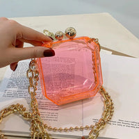 Sac bandoulière transparent chaîne dorée élégante - modèle 7 - TransparenceSac.com