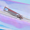 Trousse de maquillage iridescente transparente