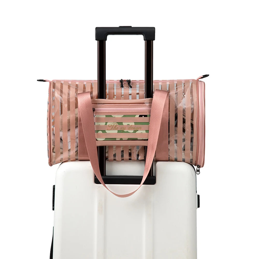 Sac de sport transparent élégant rose mode