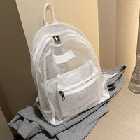 Sac à dos transparent rouge mode - modèle white - TransparenceSac.com