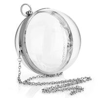 Sac bandoulière rond transparent chic - modèle silver - TransparenceSac.com
