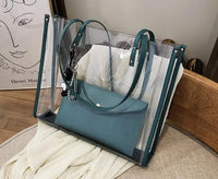 Sac shopping transparent chic et moderne - modèle Blue - TransparenceSac.com
