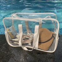 Sac de plage transparent tendance - modèle WHITE - TransparenceSac.com
