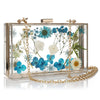 Sac bandoulière transparent fleurs bleues élégante