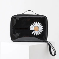 Sac de voyage transparent jaune mode floral - modèle Black L - TransparenceSac.com