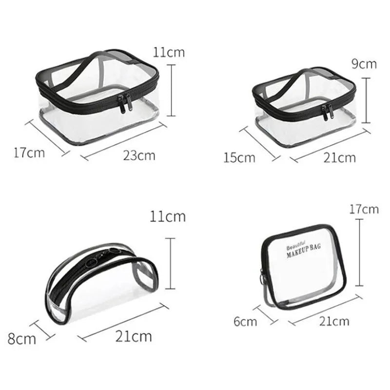 Trousse maquillage transparente multi-usages élégante