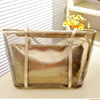 Sac shopping transparent fashion doré