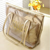 Sac shopping transparent fashion doré