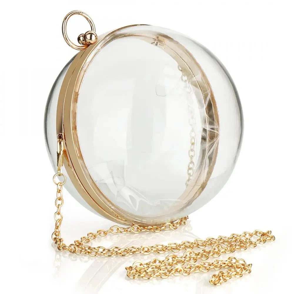 Sac bandoulière rond transparent chic