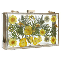 Sac bandoulière transparent fleurs bleues élégante - modèle Beige - TransparenceSac.com