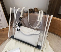 Sac shopping transparent chic et moderne - modèle White - TransparenceSac.com