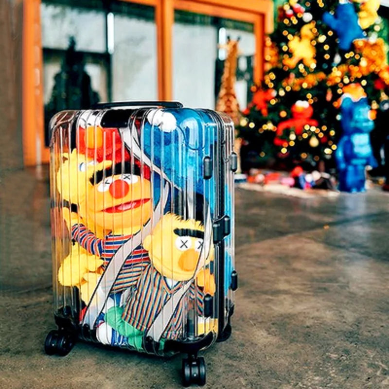 Valise transparente fashion à roulettes élégante