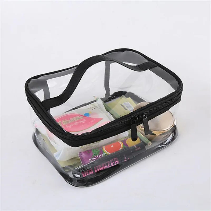 Trousse maquillage transparente multi-usages élégante