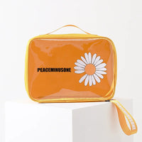 Sac de voyage transparent jaune mode floral - TransparenceSac.com