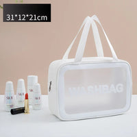 Sac de voyage transparent rose élégant - modèle White large - TransparenceSac.com