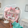 Sac bandoulière transparent peluche rose kawaii