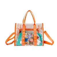Sac shopping transparent élégant et pratique - modèle Orange color - TransparenceSac.com