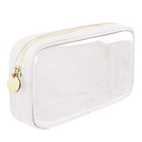Trousse maquillage transparente dorée élégante - modèle White - TransparenceSac.com