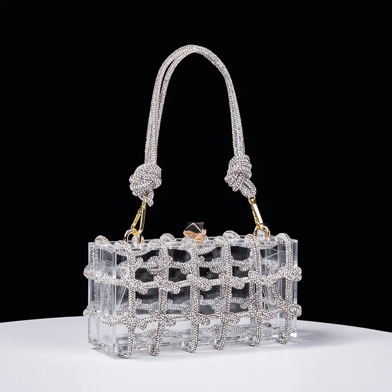 Sac à main transparent filet vert
