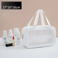 Sac de voyage transparent rose élégant - modèle White medium D - TransparenceSac.com