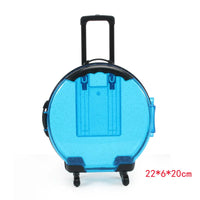 Valise transparente ronde mode colorée - modèle Blue 2 - TransparenceSac.com