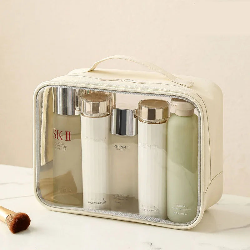 Trousse transparente de voyage compacte