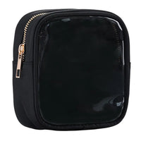 Pochette transparente fashion turquoise zippée élégante - modèle Noir - TransparenceSac.com