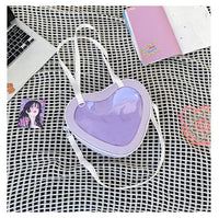Sac cœur transparent rose fashion - modèle Light Purple - TransparenceSac.com