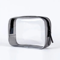 Trousse maquillage transparente violette élégante - modèle Gray - TransparenceSac.com