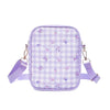 Sac bandoulière transparent motifs kawaii violets