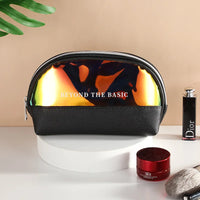 Trousse transparente fashion multicolore élégante - modèle black / 22x7.5x14cm Envelop - TransparenceSac.com