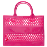 Sac shopping transparent jaune élégant - modèle Fuchsia - TransparenceSac.com