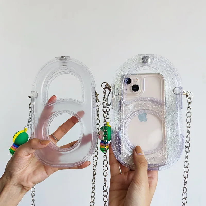 Trousse transparente mode enfant avec porte clés