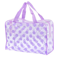 Sac de voyage transparent à pois roses - modèle Purple - TransparenceSac.com