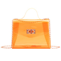 Sac a main transparent fashion orange élégant
