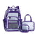 Sac à dos transparent avec pochettes assorties - modèle set bag purple / 31cm15cm43cm - TransparenceSac.com