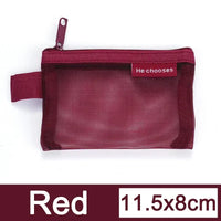 Trousse maquillage transparente mode compacte - modèle Red-11.5X8cm / 10PCS - TransparenceSac.com