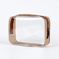 Trousse maquillage transparente violette élégante - modèle Coffee - TransparenceSac.com