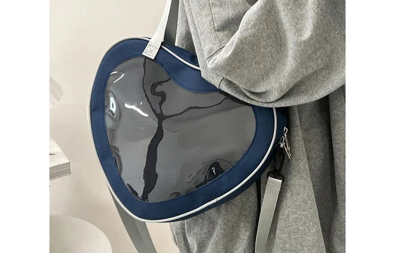 Sac cœur transparent rose fashion