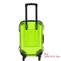 Valise transparente ronde mode colorée - modèle Big Green - TransparenceSac.com
