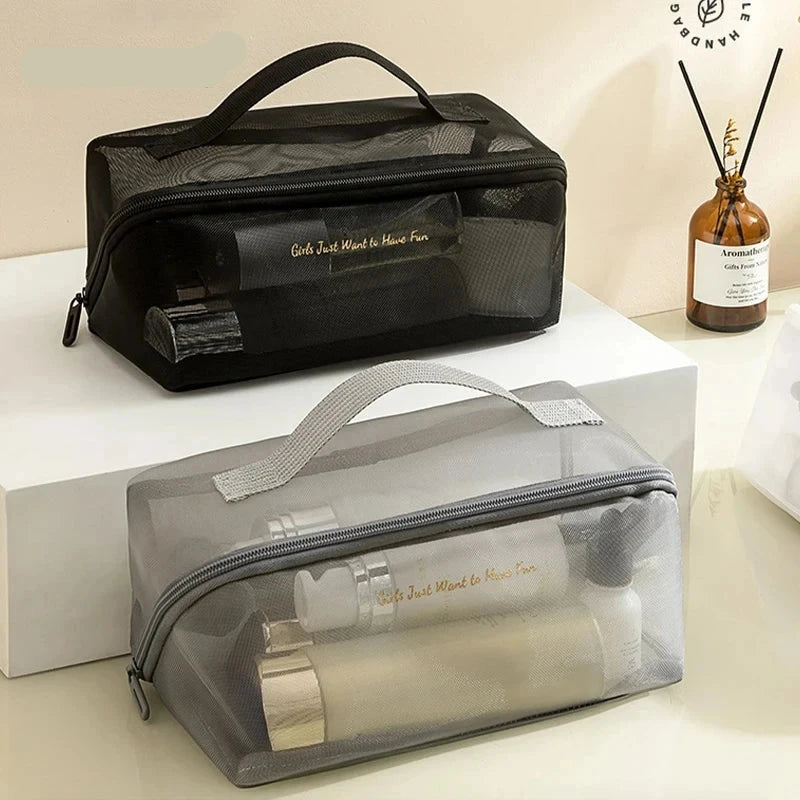 Trousse transparente noire voyage fashion