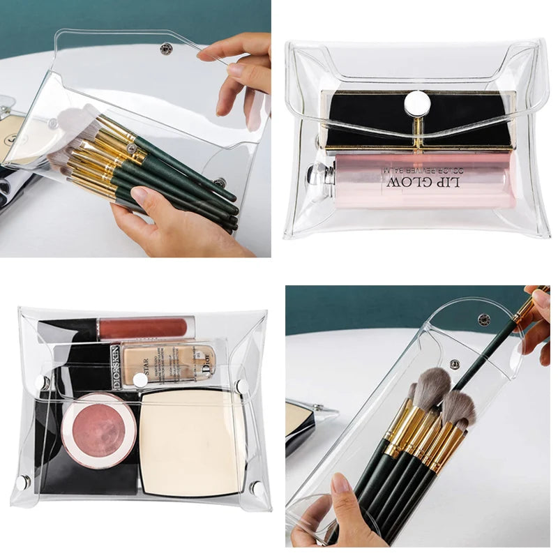 Pochette maquillage transparente chic