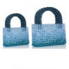 Sac à main perles transparentes dégradé bleu