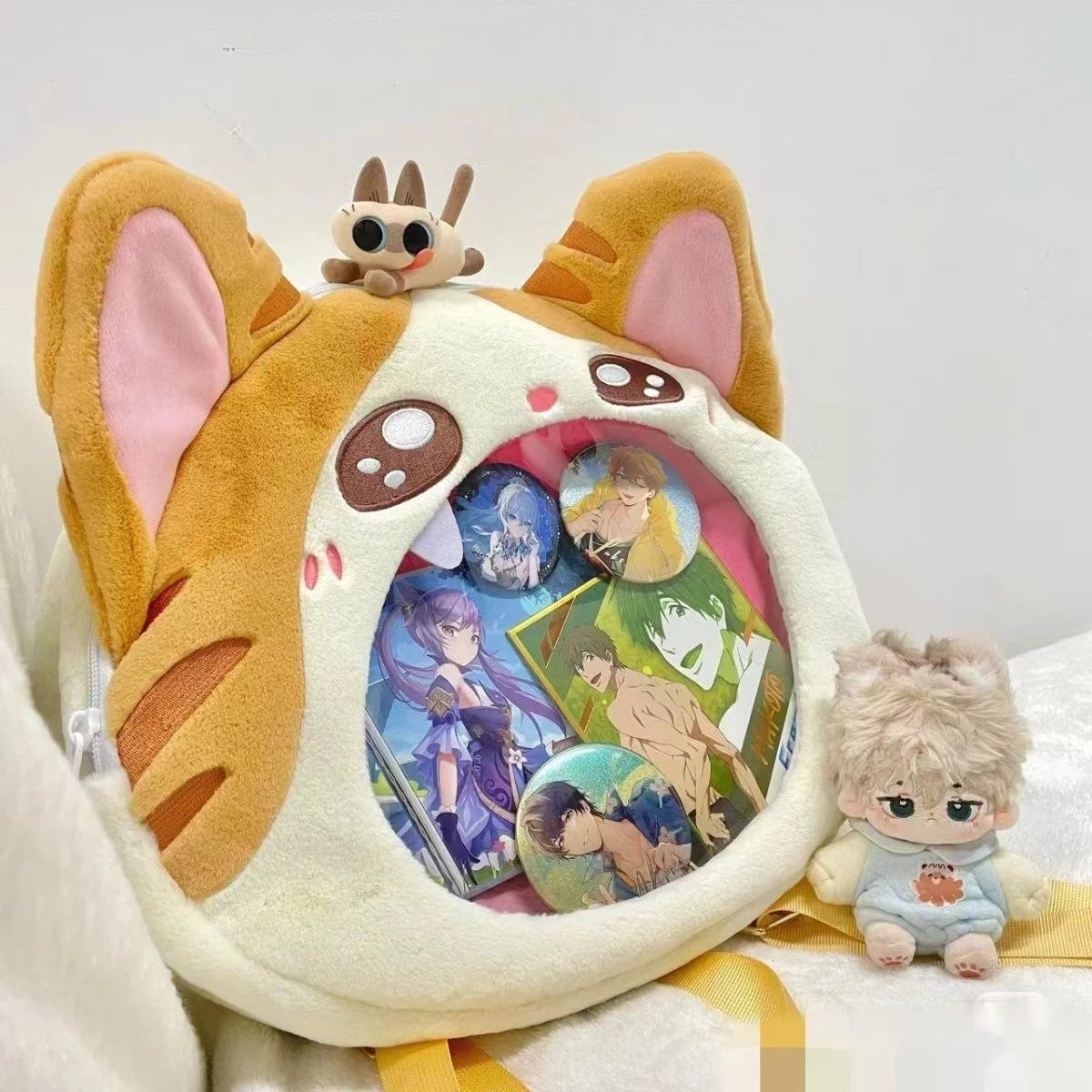 Sac à dos chat transparent kawaii