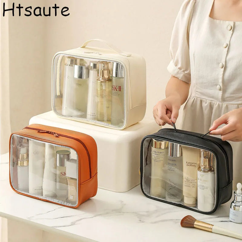 Trousse transparente de voyage compacte